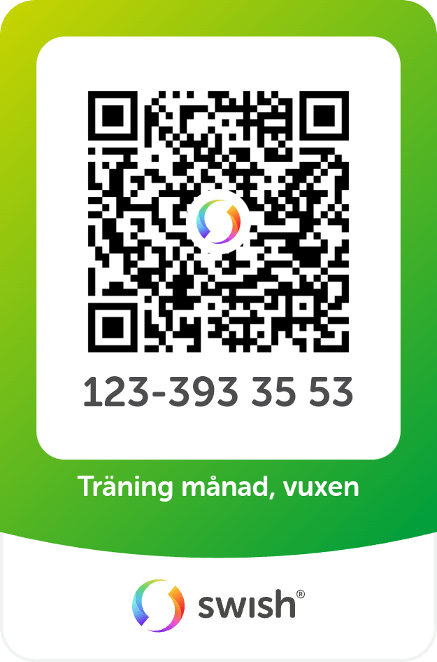 Träningsavgift vuxen QR-kod, träningsavgift per månad, vuxen